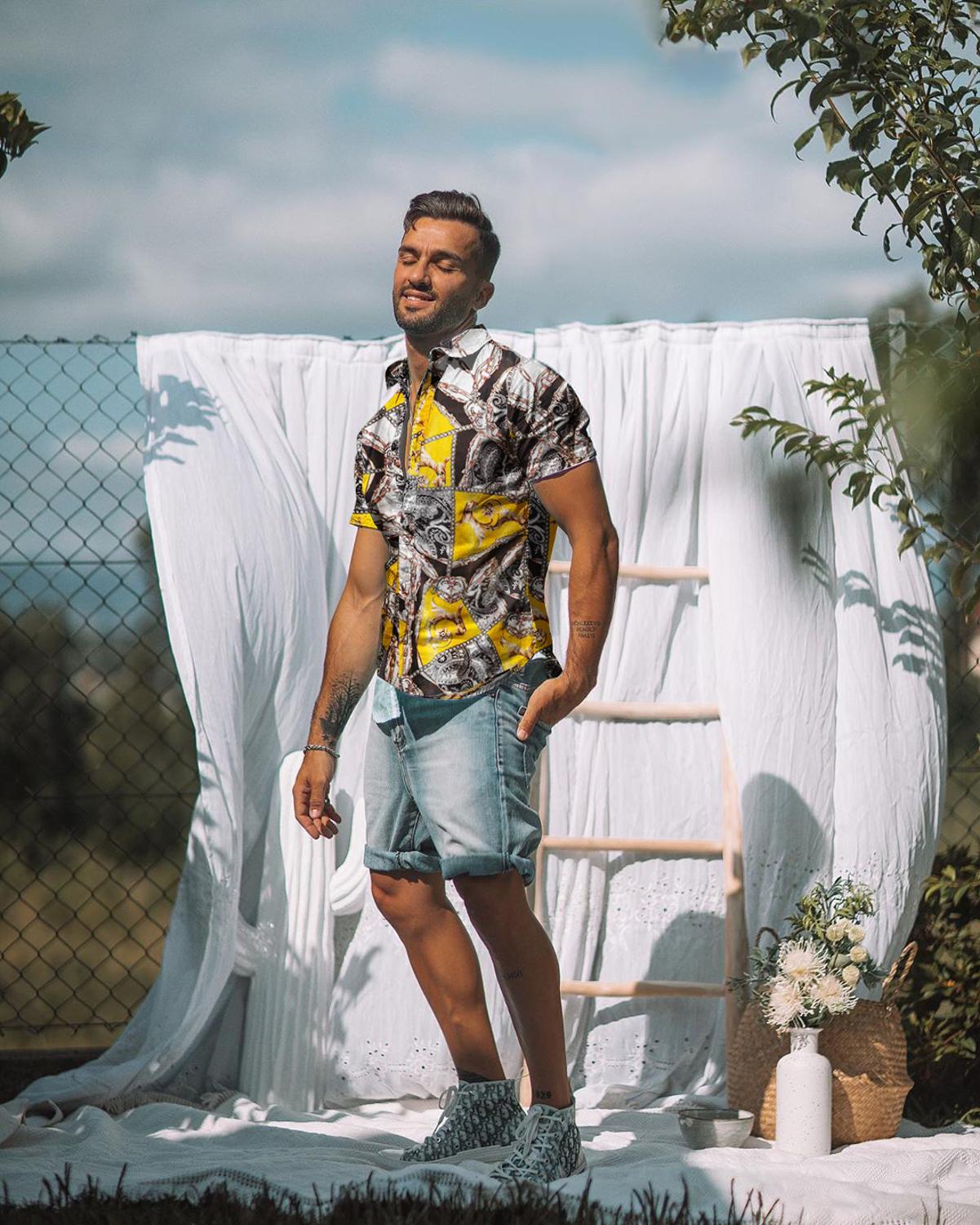 Camisa hawaiana de manga corta para hombre a la moda de camisas de secado rápido de talla grande asiáticas... M-2XL informa