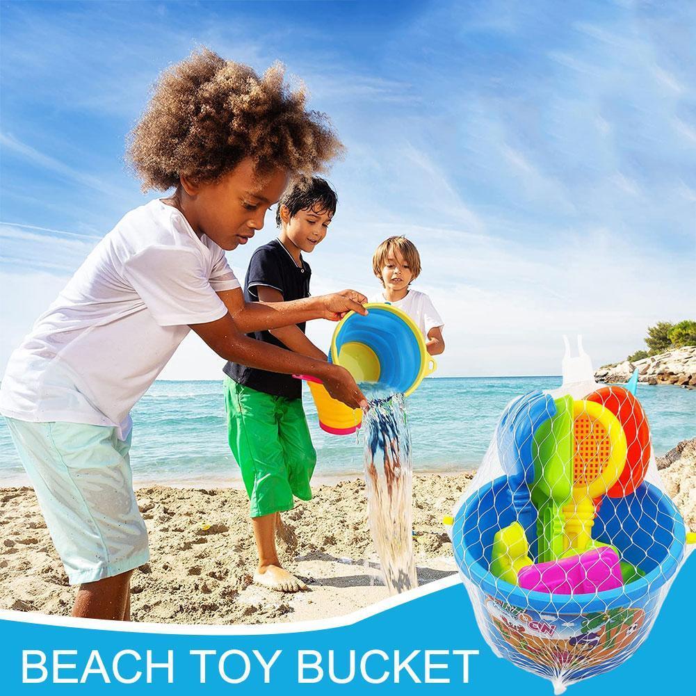 8Pcs/Set Children&#39;s Sand Bucket Set Sand Box Animal Shape Beach Toys Kit Beach Colorful Play Cart Bucket Outdoor Sandbox Toys