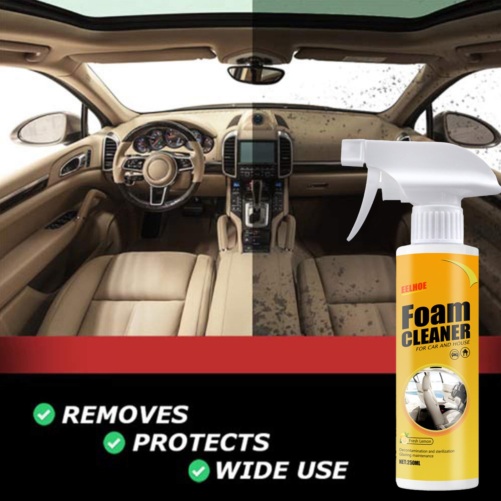 Limpiador de espuma para Interior de asiento de coche, productos automotrices, limpiador de cuero duradero, nuevos accesorios