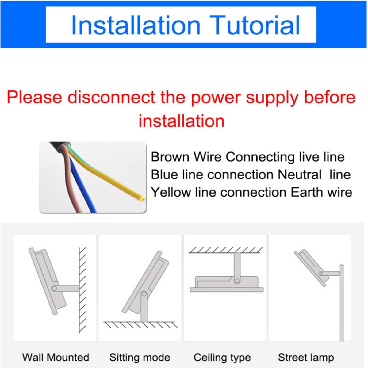 50W 110V 220V LED Flood Light Spotlight Floodlight Outdoor Waterproof IP65 Garden Wall lamp Street Led Reflector Cast light