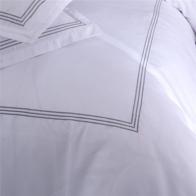 Hotel sengetøj sæt dronning / king size hvid farve broderet dynebetræk sæt hotel sengelinned sæt sengetøj pudebetræk