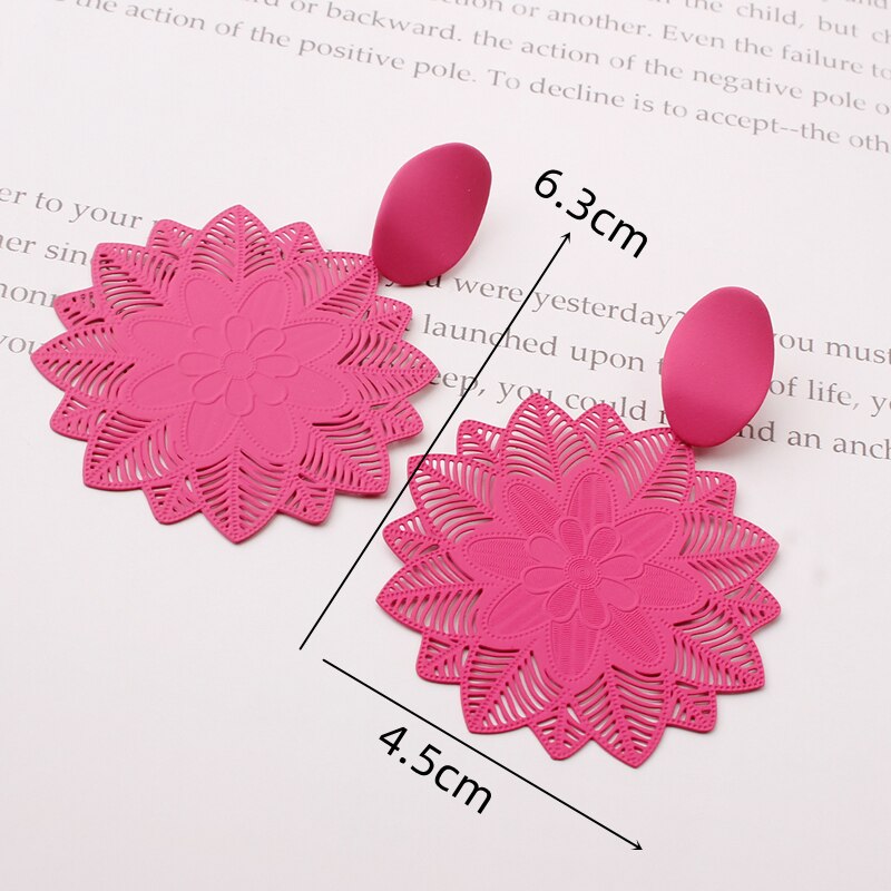 Pendientes colgantes de flor negra grande para mujer, personalidad de roca exagerada, C Daarьги, joyería para y boda, para niña del Día de San Valentín