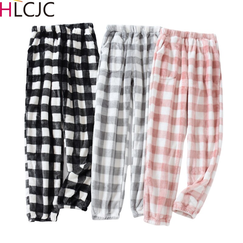 Pyjama long pour homme et femme, pantalon en flanelle, doux et , vêtement de maison, idéal pour l'hiver
