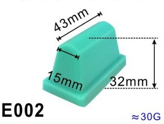 Cabeça almofada de borracha de Silicone para tampografia máquina 43x15mm base de madeira