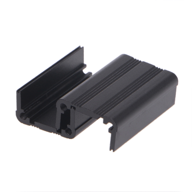 1 stk gjør-det-selv ekstrudert elektronisk prosjekt aluminium kapsling svart 40 x 25 x 25mm