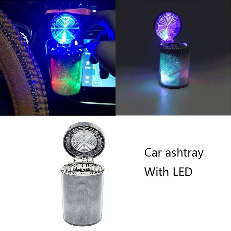 Auto Asbak Houder Met Led Licht Draagbare Auto Air Vent Roken Cup Asbak Kleur Veranderende Cover Voor Interieur Supply