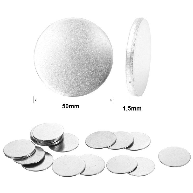 1 piece, 304 stainless steel disc, round sheet, diameter 50mm-100mm, thickness 0.5~2mm stainless steel round gasket