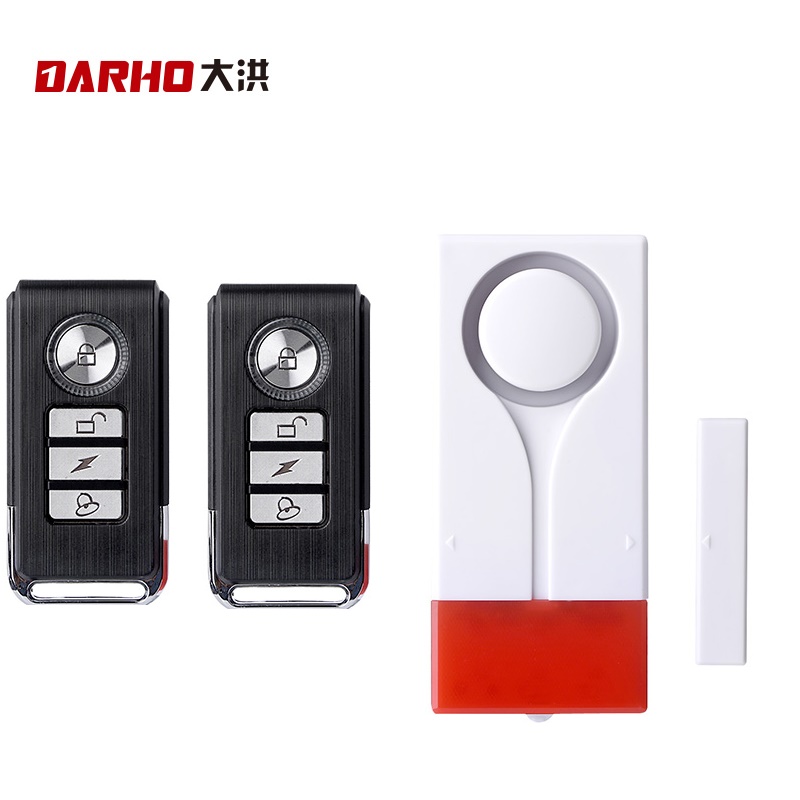 Darho Rode Flash Home Security Bel Met Geluid Venster Deur Magneet Sensor Detector Draadloze Alarm Systeem + Afstandsbediening: B