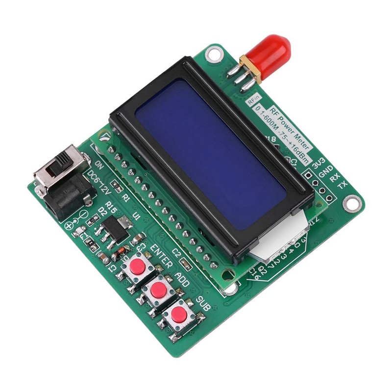 Digital LCD Display Power Meter RF Power Meter -75-16 DBm 1-600MHz Radio Frequency Attenuation Value