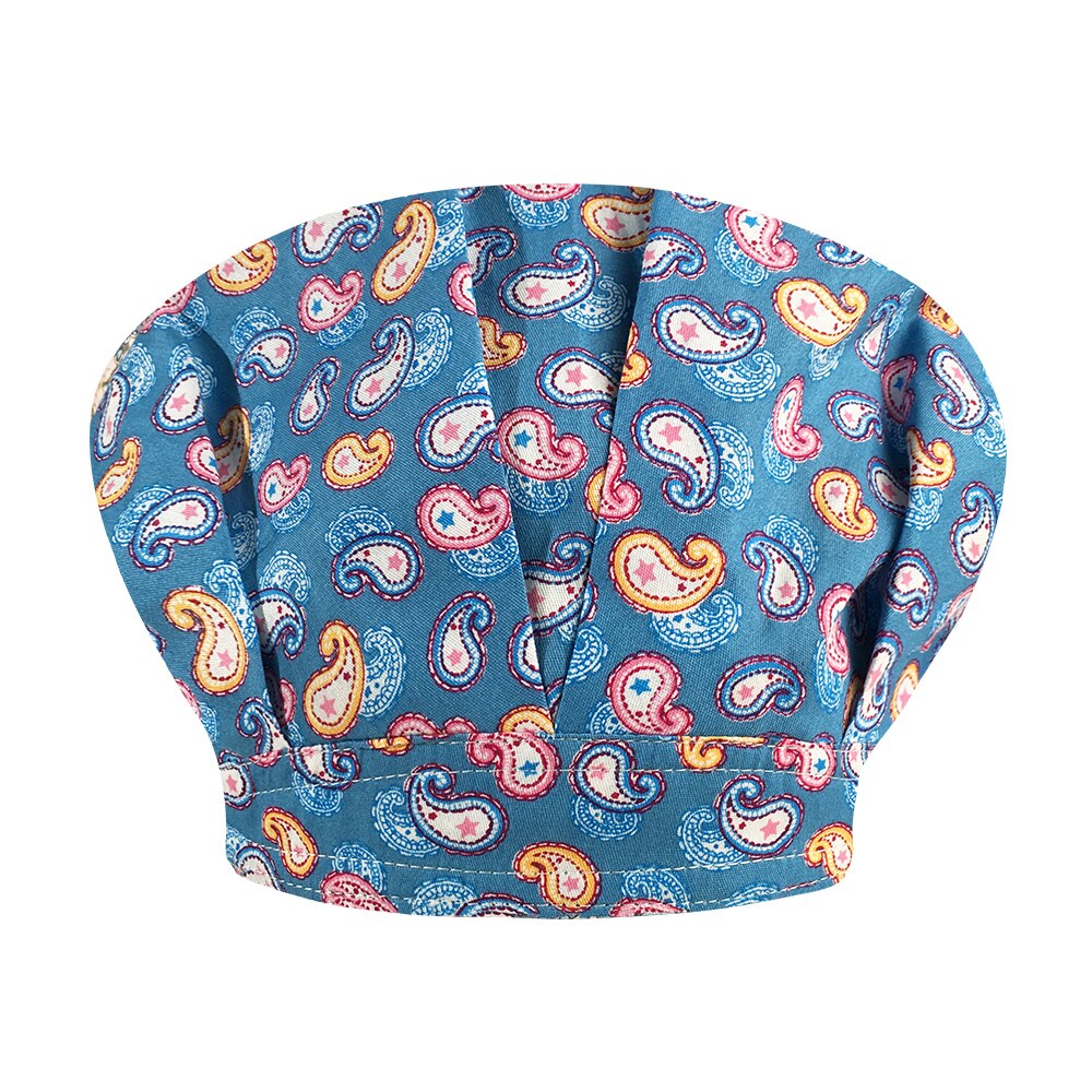 Verpleegkundige Caps Kleine Bloemen Pring Hoeden Verstelbare Lange Haar Scrub Cap Schoonheidssalon Verpleging Cap Laboratorium Pet Shop Scrub hoeden: hat 32075