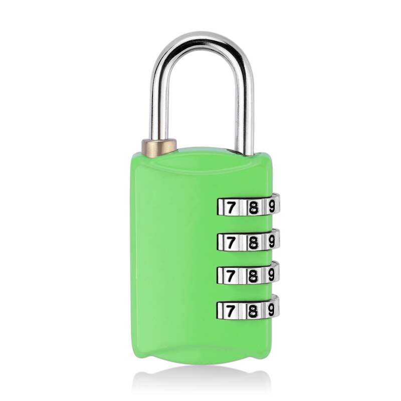 Mini Dial Digit Number Code Lock 4 Dial Travel Padlock Password Lock For Luggage Suitcase Baggage Toolbox Gym Locker Metal Code: Green