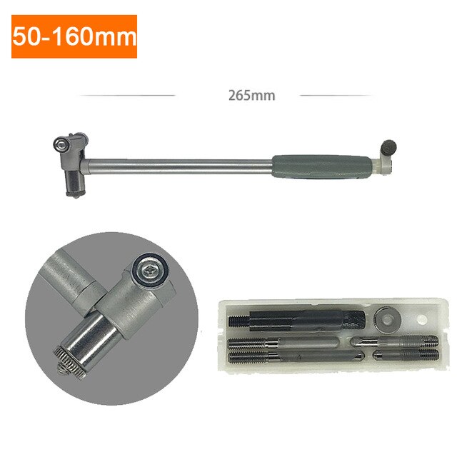 10-18-35-50-160 Inner Diameter Gauge Measuring Rod + Probe 10mm 0.01 indicator Accessories Inner Diameter Gauge Measurement Tool: 50-160mm