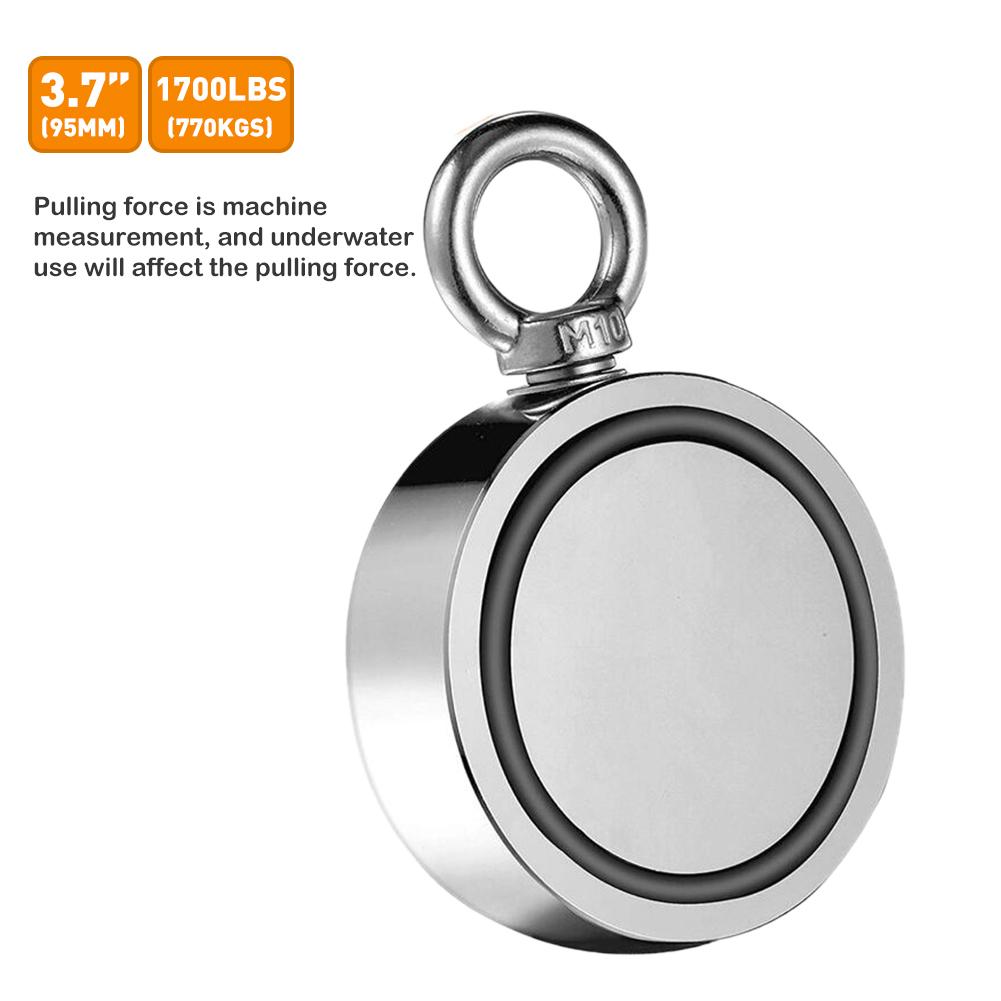 Strong Double - Sided Magnetic Ring Strong Magnetic Ring Salvage Double - Sided Magnet Magnetic Hook Dual Side Fishing Magnets: 2