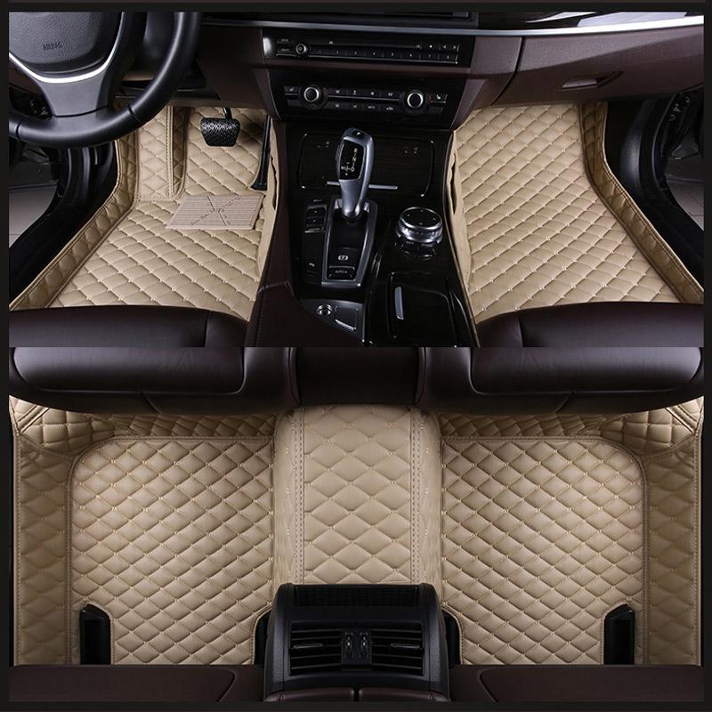 3d auto vloermatten voor toyota land cruiser 100 200 waterdichte leren vloermatten auto-styling interieur auto vloermat: Beige