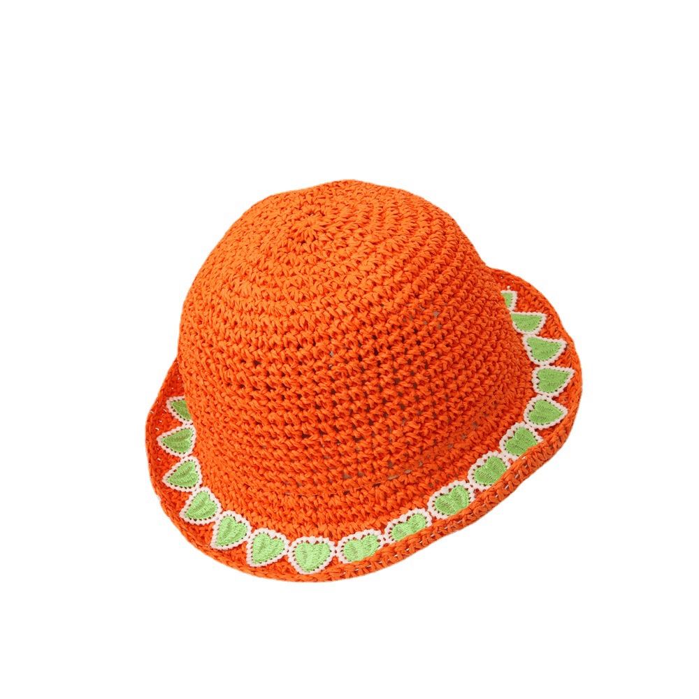 Zomerhoed Kinderen - Cartoon Hart - Strohoed - Zonnebescherming - Casual Strandaccessoires