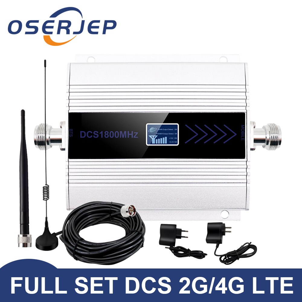 2g 3g 4g repeater 850/900/1800/2100 mhz forstærker 2g 4g gsm dcs signal repeater cellulær signal booster forstærker + antenne