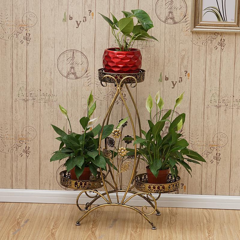 European green multi-layer iron flower stand hanging orchid indoor art wheel stand floor flower pot stand succulent flower: Boom  Clap  8
