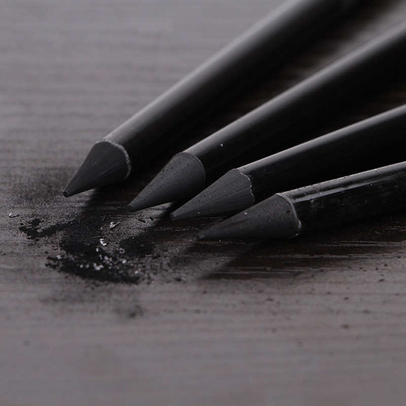 Juego de plumas para dibujo, lápiz de carbón de carbono puro, duro/medio/suave, sin madera, suministros de pintura, 3/6 Uds.
