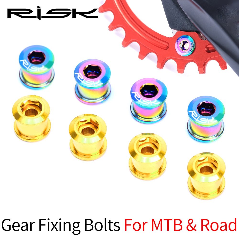 Risico Fietsen Fiets 6.5Mm Gear Bevestigingsbouten Voor Mtb Mountain Road & Bmx Bike Enkele Kettingblad Kettingwiel Vaste Schroeven noten