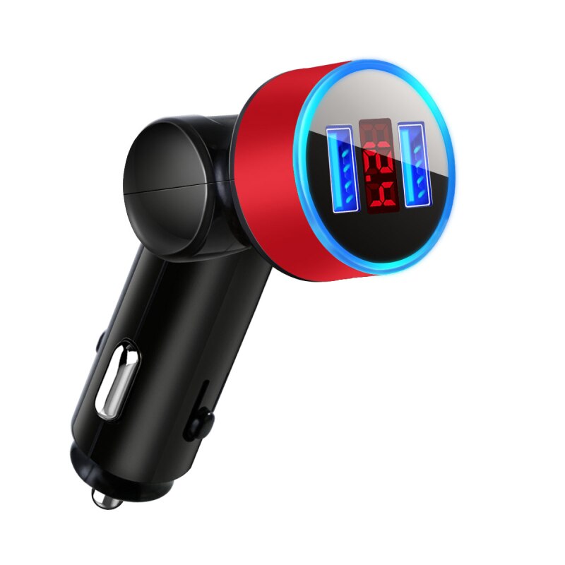 2 Usb Autolader Digitale Display Sigarettenaansteker Opladen Adapter Voertuig Verlichting Converter Micro Usb C Type C Kabel TXTB1: 02