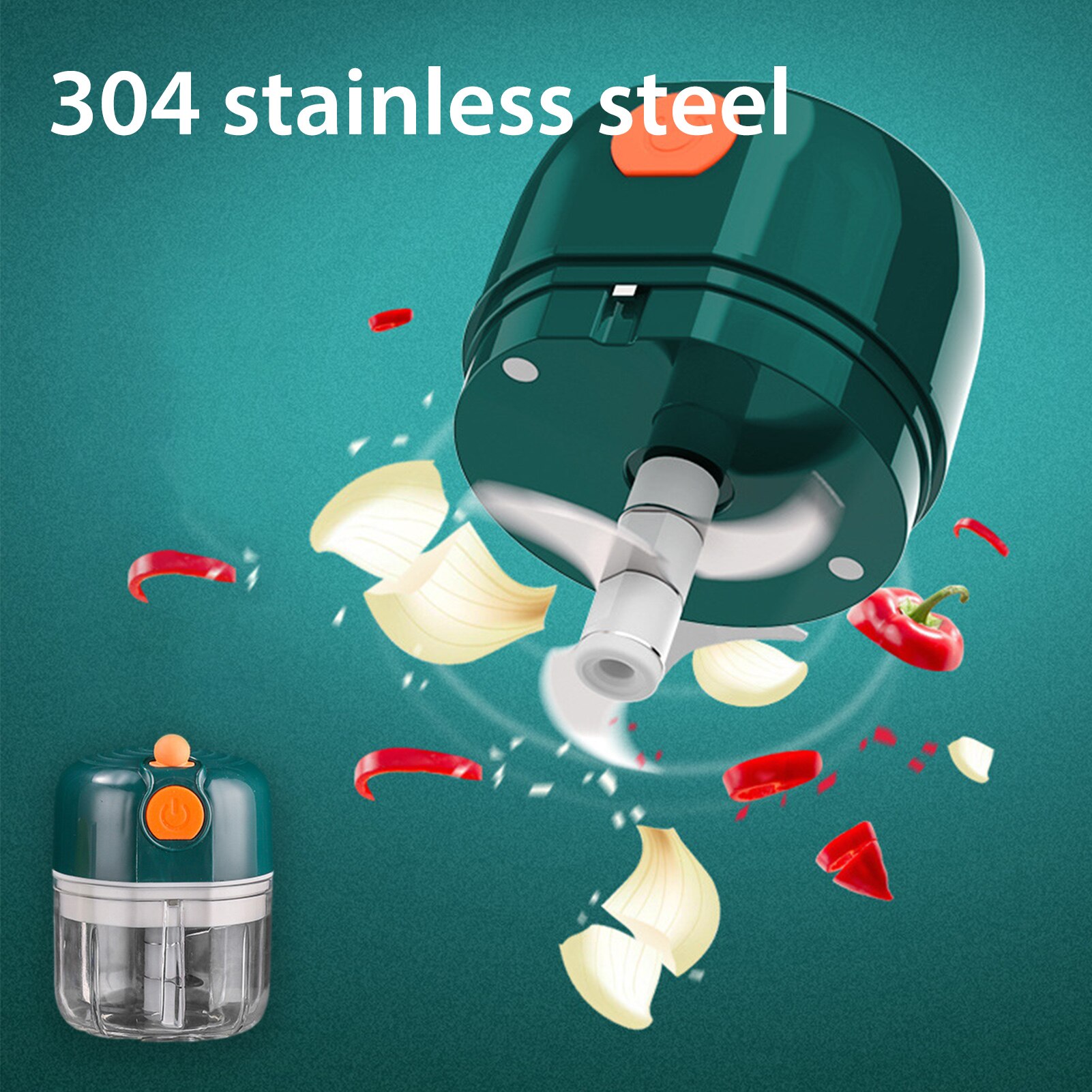 3 Blade Electric Mini Garlic Chopper Pepper Vegetable Nut Chopper Portable Small Food Processor Kitchen Useful Gadget