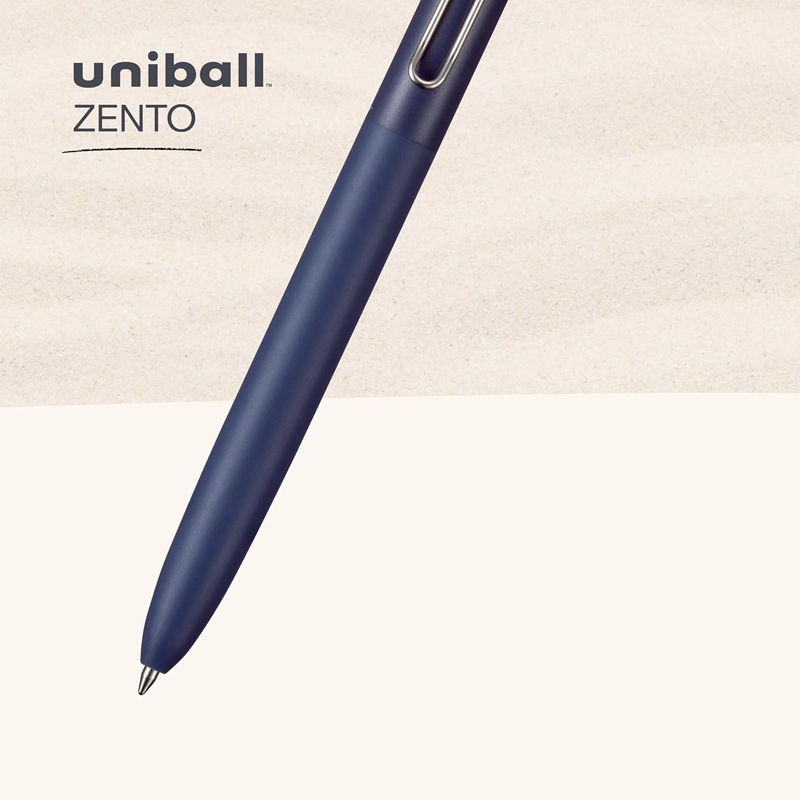 Uniball ZENTO Basic Model Rollerball Pen,Fine 0.5mm/Extra Fine 0.38mm,Water-Based Black Ink,Ultra-Smooth with Reduced Friction