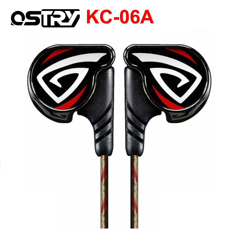 OSTRY KC06 KC06A Dynamische HIFI Hoofdtelefoon In-Ear Oortelefoon Sport Oordopjes Headset Proces van Vacuüm Coating Bedrade Oordopjes 3.5mm plug