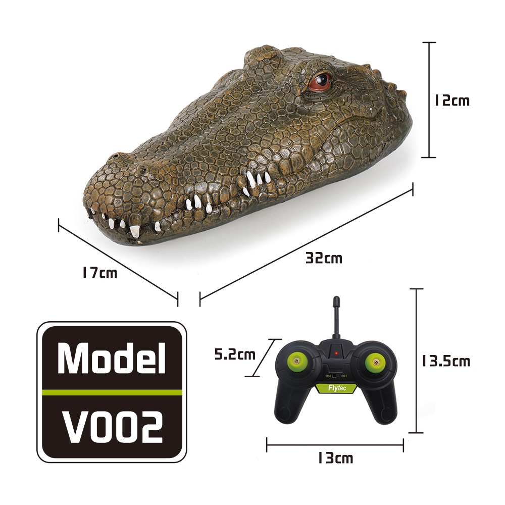 Flytec V002 RC Boat 2.4G Remote Control Electric Racing Boat Waterproof High Speed Simulation Crocodile Head Spoof Toy