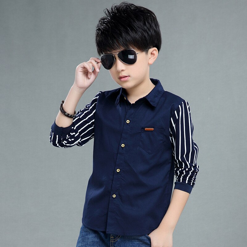 Teenage Boys Shirts School Formal Shirt for Boys Turn Down Collar Blouse For Boys Kids White Dress Shirt Teen 6 8 10 12 14 Year
