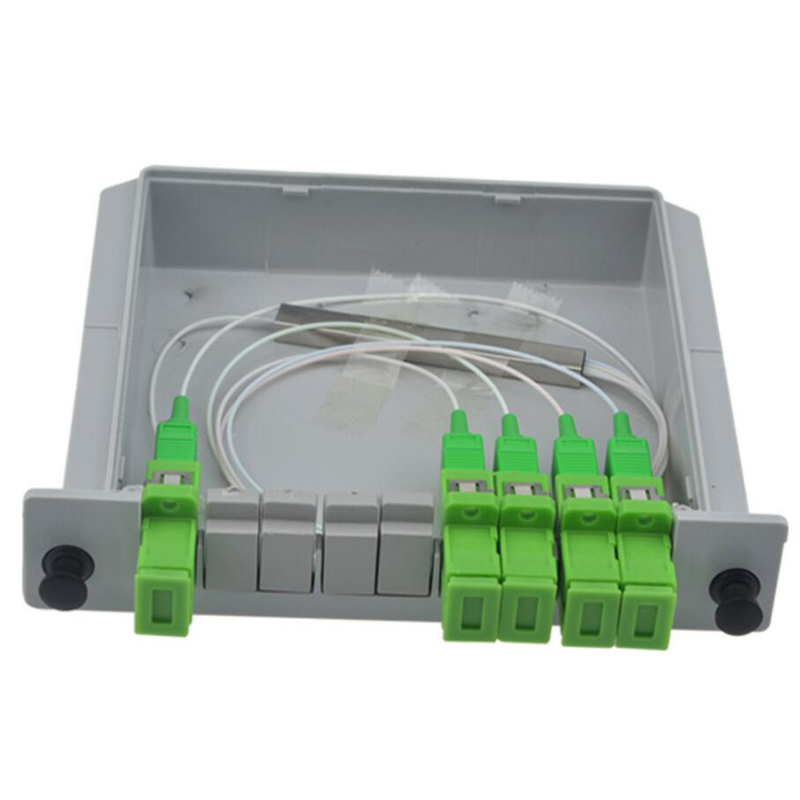 10Stck SC APC 1X4 Fiber optisch Splitter Kasten FTTH PLC Splitter Kasten mit SC eben wellenleiter typ Optische Splitter SC conector