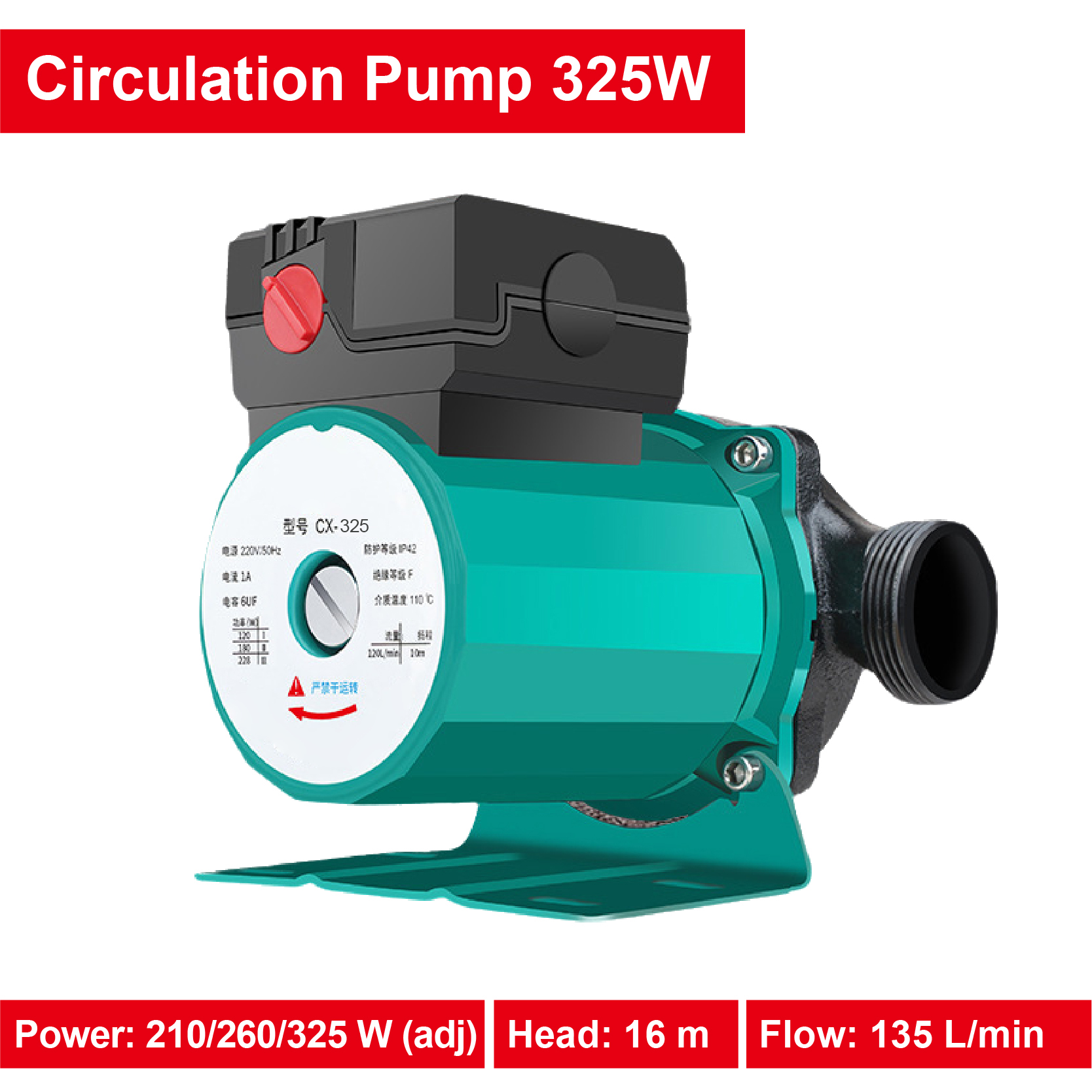 220v säädettävänopeuksinen lämmityspumppu 100-325w 3/4 " 1 " lämminvesivaraajan kiertovesipumppu lattialämmitykseen märkämoottoripumppu