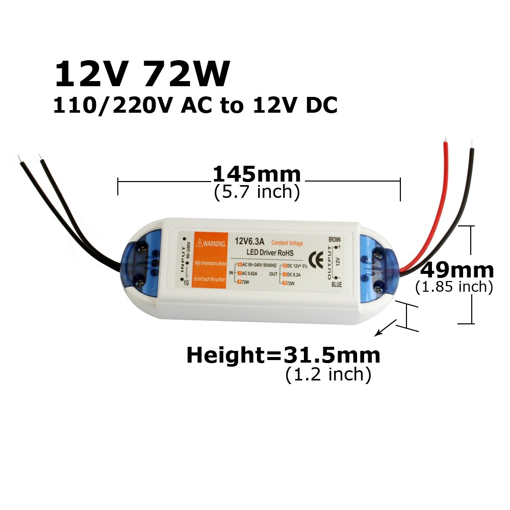 5 V Voeding 12 Volt LED Driver AC 110 V 220 V naar DC 5 Volt Power Adapter 12 V 18 W 28 W 48 W 60 W 72 W 100 W Verlichting Transformator