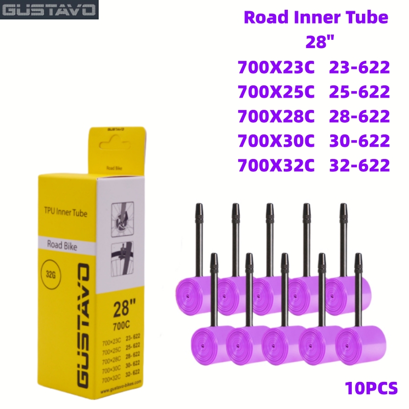 GUSTAVO Gravel Road Bike Inner Tube 700c X 23-32 / 35-50c TPU Material Tire MTB 29x1.5-1.95C 45mm 65mm Length French Valve: army green / 40mm
