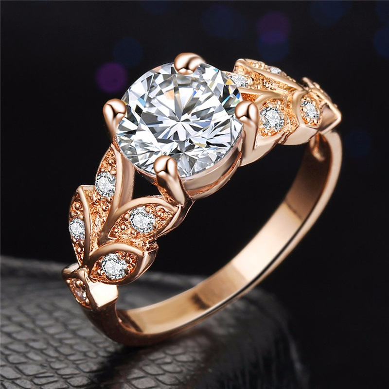 Bague Ringen 925 silver jewelry Rings For Women Temperament Flower Zircon ring RoseGold Color Anniversary Birthday