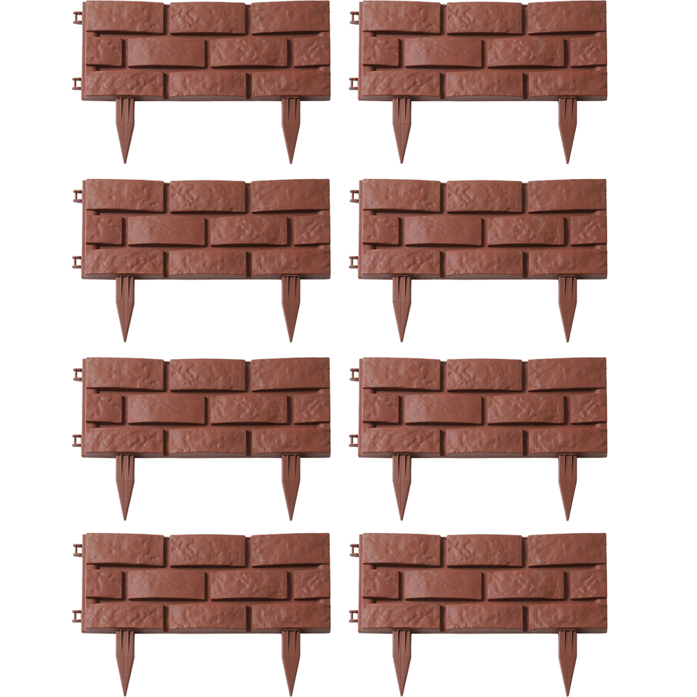 1-8 pçs imitação de pedra cerca de plástico jardim cerca borda jardim afiação diy decorativo flor grama ao ar livre paisagem borda: Borgonha