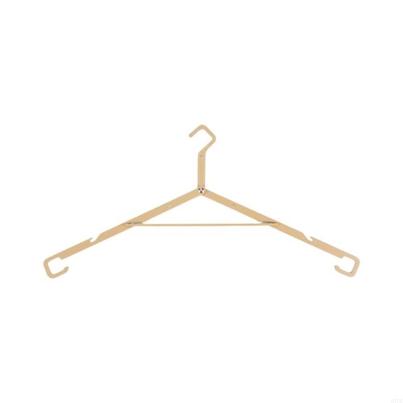 R7UE Simple Folded Hanger Clothes Drying Rack Retractable Mounted Drying Hanger: khaki