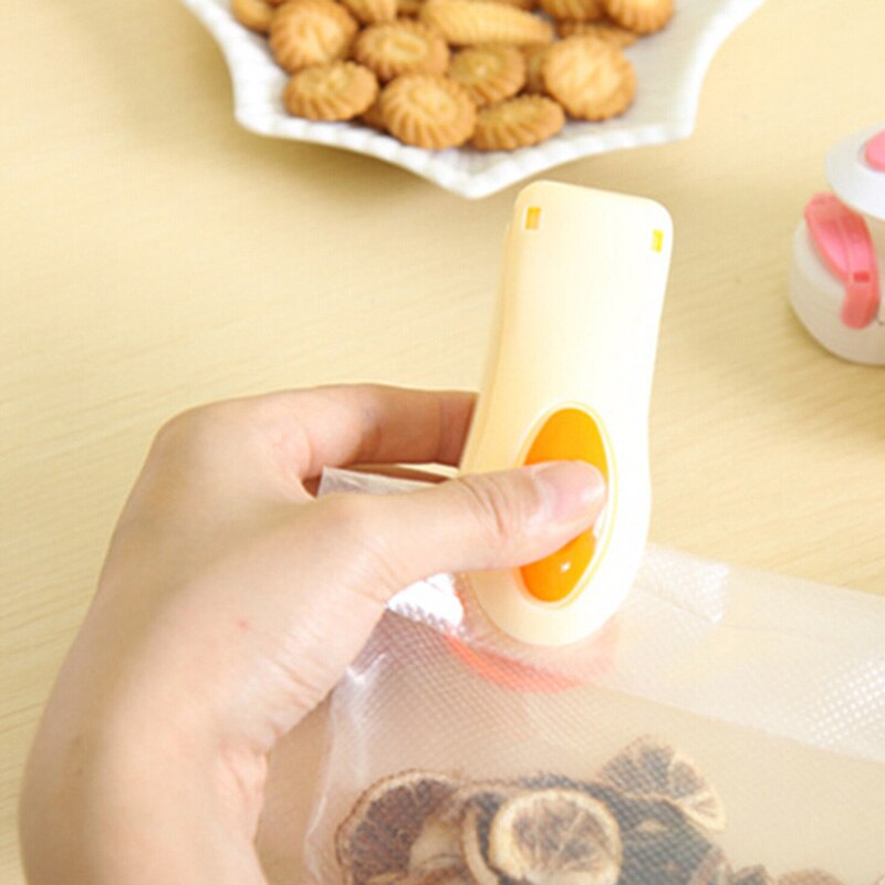 Mini tapabocas para el hogar, máquina taponadora portátil de plástico para sellar alimentos, ahorro de alimentos, almacenamiento para bolsas, paquete de herramientas para el hogar, 1 unidad
