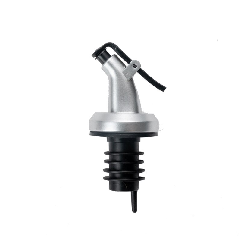 oil bottle dispenser Olive oil bottle sprayer soy sauce ingredient dispenser ASB lock leak-proof stopper flip cap bottle stopper: Black