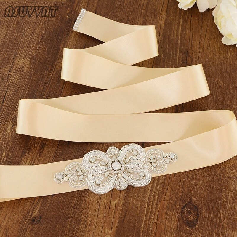 Cinturones de boda elegantes cinturones de novia de lujo perlas de cristal con cuentas boda cinturones accesorios para niña vestido de