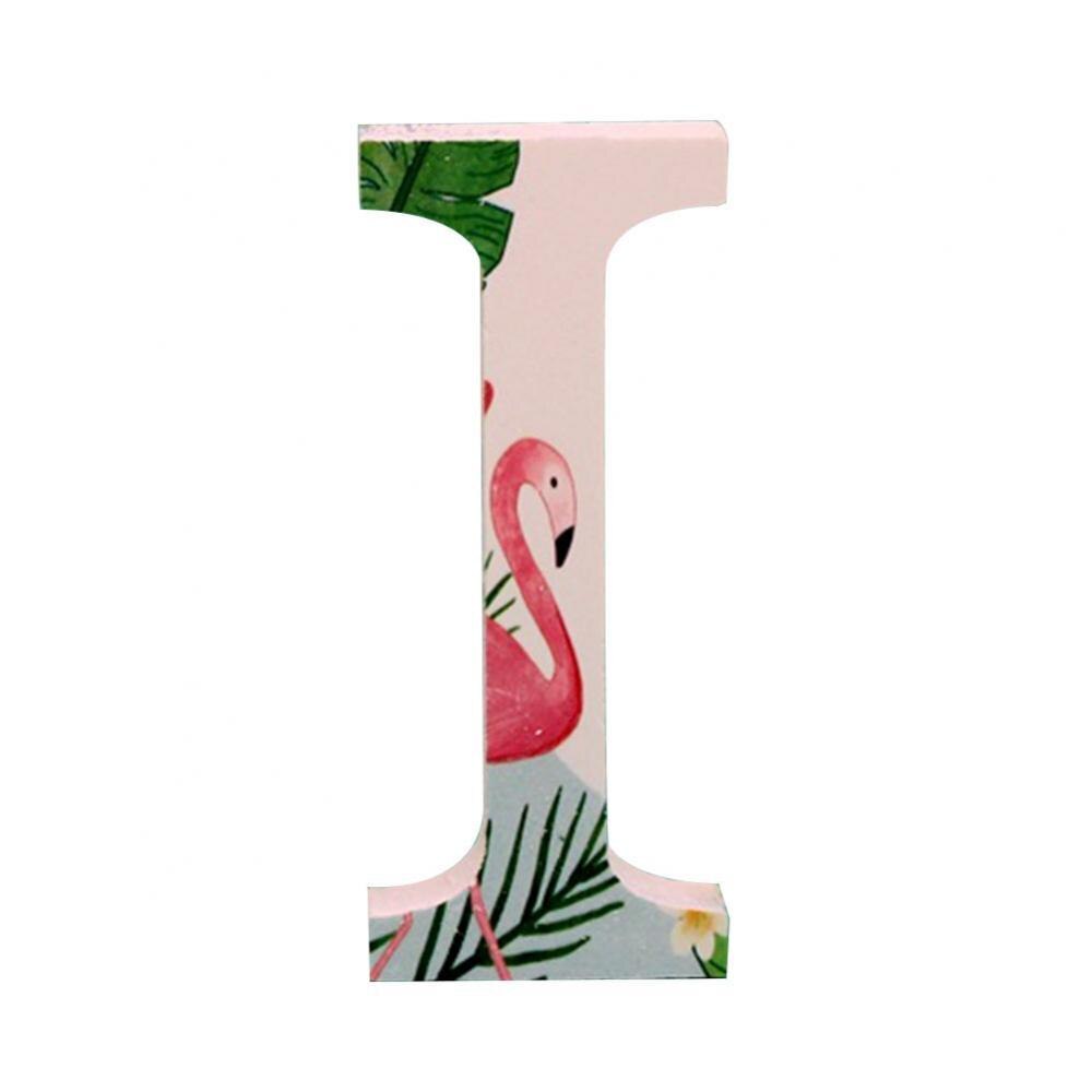 1Pc A to Z Summer White Tropical Plant Wooden Letter English Alphabet DIY wood Art Home Wedding Party Decoration: I