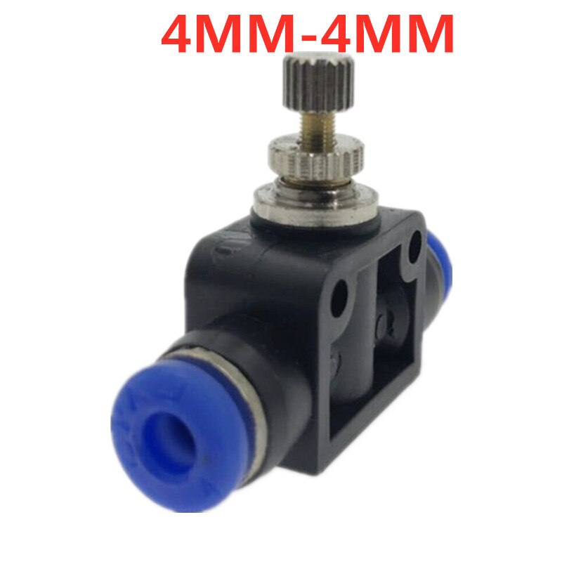 Pneumatische Luftstrom Regler 4mm 6mm 8mm 10mm 12mm OD Schlauch Rohr Gas Fluss Einstellen Ventil anschluss passend zu Luft Geschwindigkeit Kontrolle Kran: 4mm