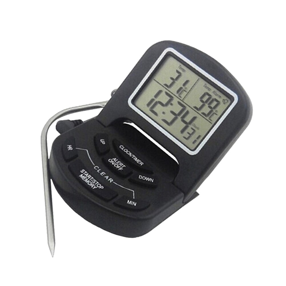 Cooking Tools Roasting Meat Thermometer Alert Timer Turkey Loud Alarm Portable Kitchen Household Electric With Probe LCD Digital