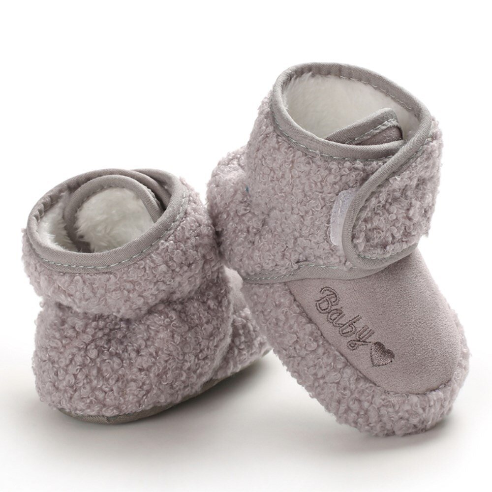 0-18M Peuter Baby Jongens Meisjes Winter Warme Snowboots Soft Sole Crib Katoenen Schoenen: Grijs / 11