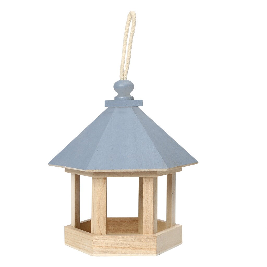 Wooden Bird Nest Hanging Bird House Natural Wooden Bird Cage Resting Place Wall-Mounted Outdoor Birdhouse Wooden Box: Blue