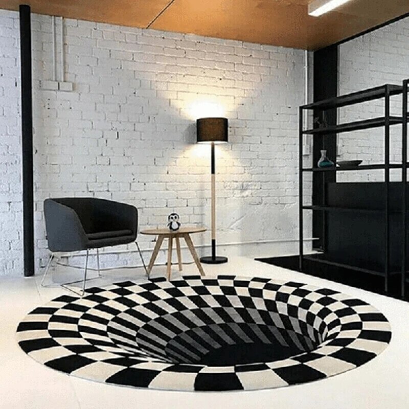 3D Vortex Tapijt Thuis Indoor Kamer Decoratie Rug 3D Val Effect Afdrukken Tapijt Kamer Vloermat