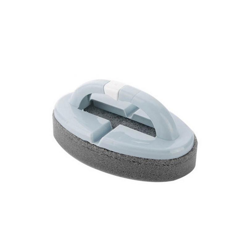 Handheld Bad Keramische Tegel Glas WC Borstel spons spons met handvat Spons Keuken Schoonmaken Borstels: Light Grey