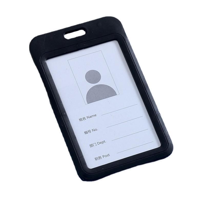 2pcs/set Double Transparent Card Holder Pass Work Permit Sleeve Case for Staff Nurse Workers ID Badge Holder Cards Protector: Blue