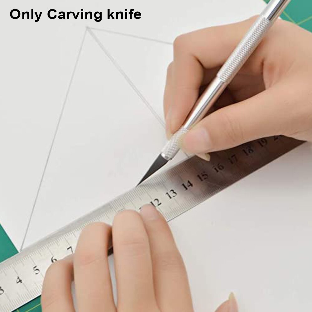 60 Stuks Met Storage Case Model Maken 2 Handgrepen Carving Blades Set Scalpel Pcb Reparatie Diy Craft Non Slip Voor art Work Sharp Hobby
