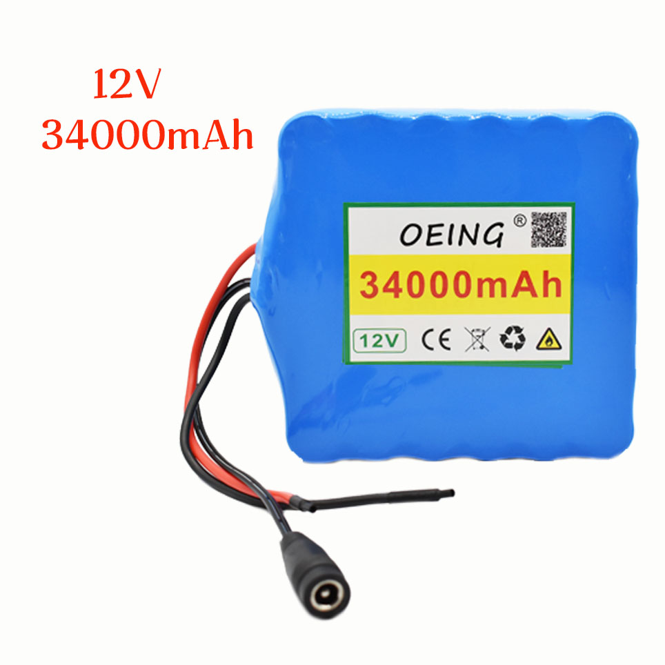 12V 34Ah 3S12P 12V 12.6V Lithium Battery Pack for Inverter Xenon Lamp Solar Street Light Sightseeing Car Etc