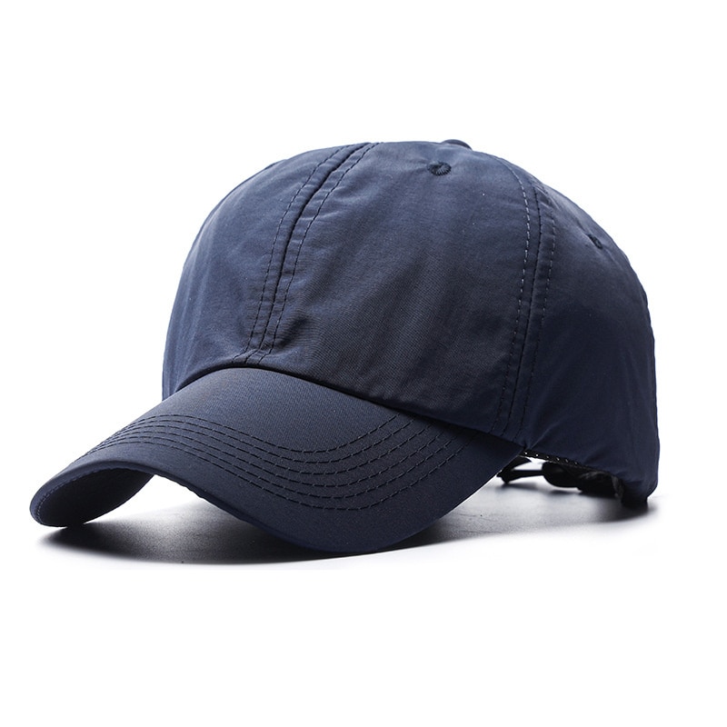 Berretto da Baseball estivo da uomo di grandi dimensioni con cappello da sole rapido e asciutto da uomo cappelli sportivi in cotone Snapback 56-60cm 58-63cm: Polyester Navy / 56-60cm